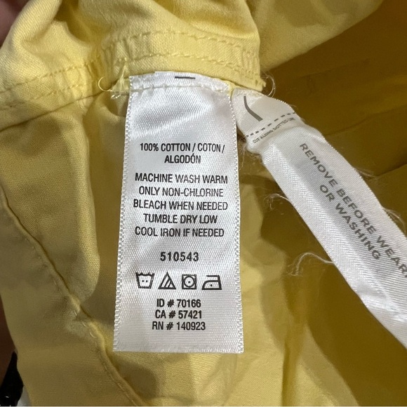 Loft Button Yellow Women's Utility Jacket Trench Coat Size Large Cotton Flaw - Picture 8 of 10